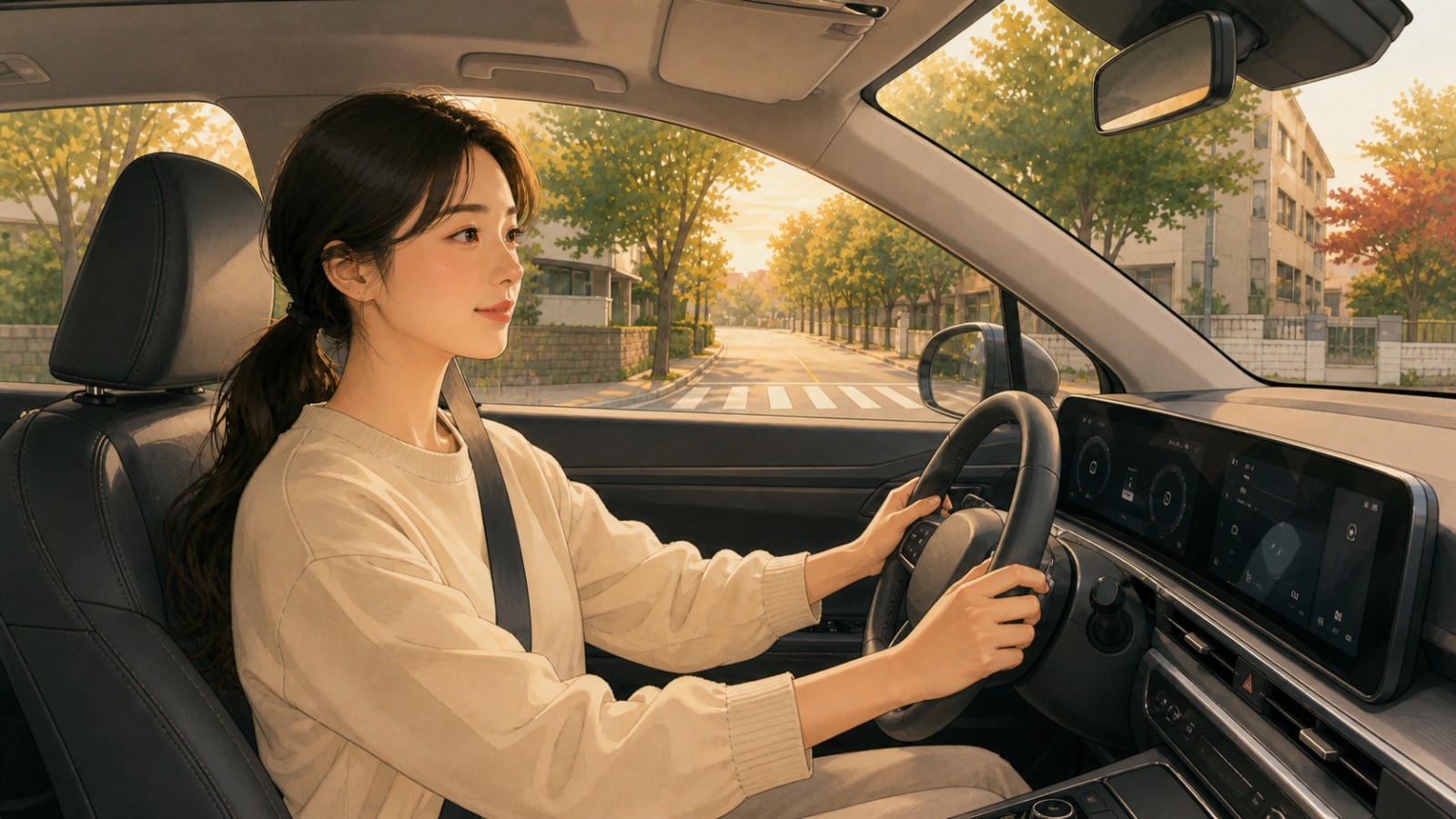 평택 여성 운전자 방문운전연수 일러스트